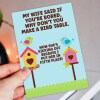 Funny wife birthday bird table card, rude, offensive: Now she's kicking off because I put her in fifth place (Size A6/A5/A4) - A6: Single card