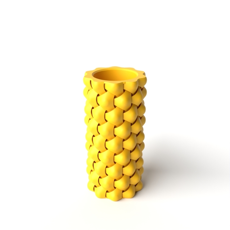 Tri-Weave Flower Vase - Matte Dark Green