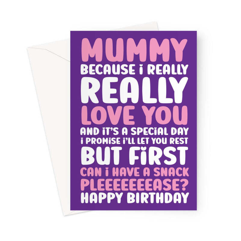 Funny Birthday Card For Mummy From Young Child - A5 Portrait - 1 Card