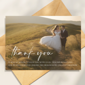 Personalised Photo Wedding Thank You Cards, Wedding Thank You Card Multipack, Modern Wedding Photo Thank You Card, Thank You With Envelopes