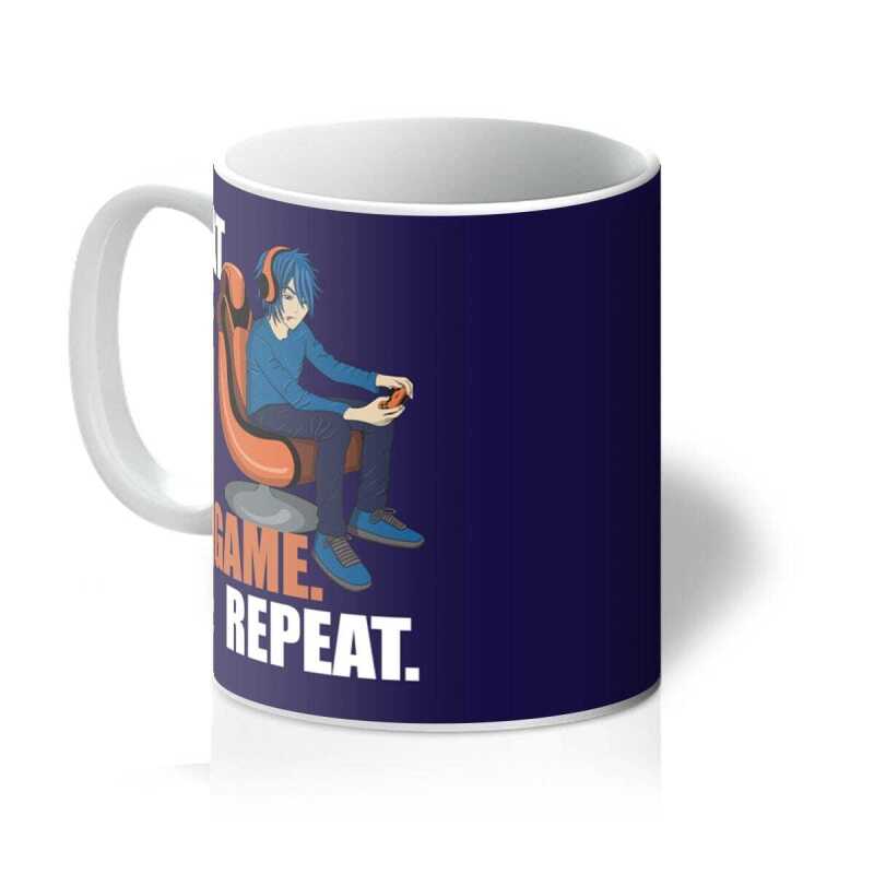 Eat Sleep Game Repeat Mug - 11oz - White