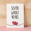 7 Year Anniversary Card For Husband or Wife Anniversary Card for 7th Anniversary Card For Boyfriend or Girlfriend Seven Wedding Anniversary - Large (5x7) / Blank Message