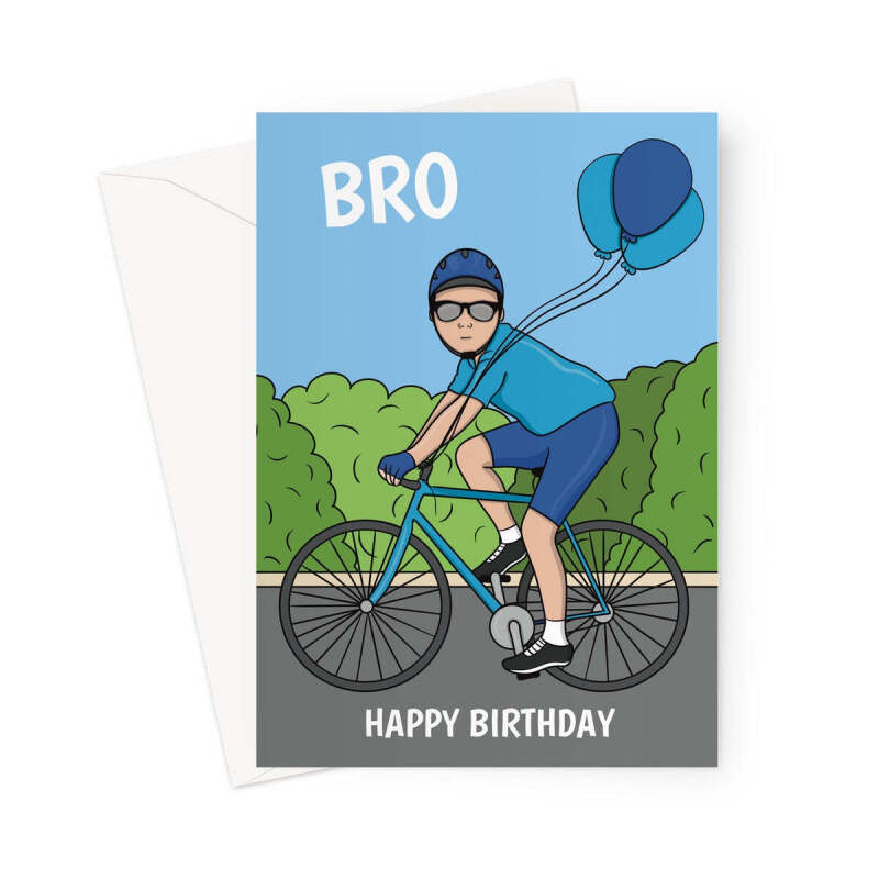 Brother Cycling Birthday Card - A5 Portrait - 1 Card