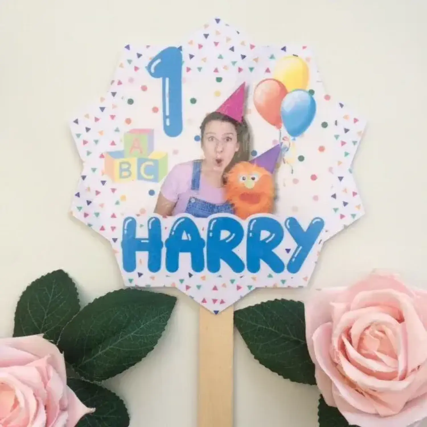 Unofficial Ms Rachel Inspired Cake Topper, Personalised Birthday Cake Topper - Pink