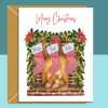 Personalised Family Christmas Card, customised names Xmas Card For friends, neighbours, brother, sister, son, daughter - 2, 3, 4 or 5 names - Blank inside - Square - Matte