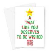 Funny Christmas Tree Card For A Twat