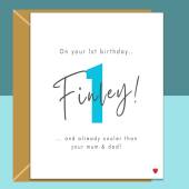 1st Birthday Card - Funny - Personalised - For nephew, cousin, friend's little boy, godson, grandson, or any other baby turning 1 years old.