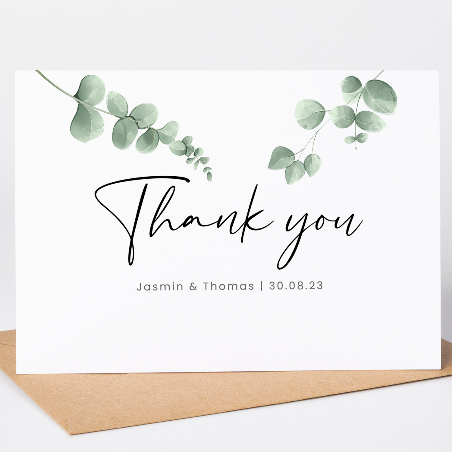 Thank You Eucalyptus Wedding Cards - A6 - 4.1" x 5.8"