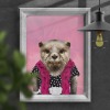 Otter in clothes, animal print, wall art - A5 - Glossy