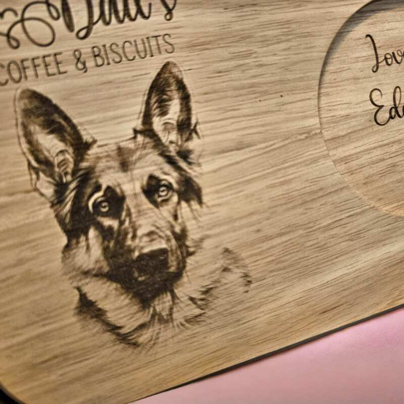 Dad's tea or coffee Biscuits board, German shepherd lover, gift to dad, gifts for fathers day, personalised tray, bespoke, beer tray