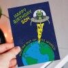 You're out of this world alien, UFO, space-themed birthday card for son, nephew, boy from parents, uncle, auntie (Size A6/A5/A4/Square 6x6") - A6: Single card - Son