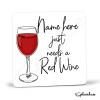 Red Wine Hand Drawn Coaster - Home Bar - Birthday Gift. Secret Santa - Hand Drawn Red Wine Coaster Personalised Drink Coasters - Single Coaster