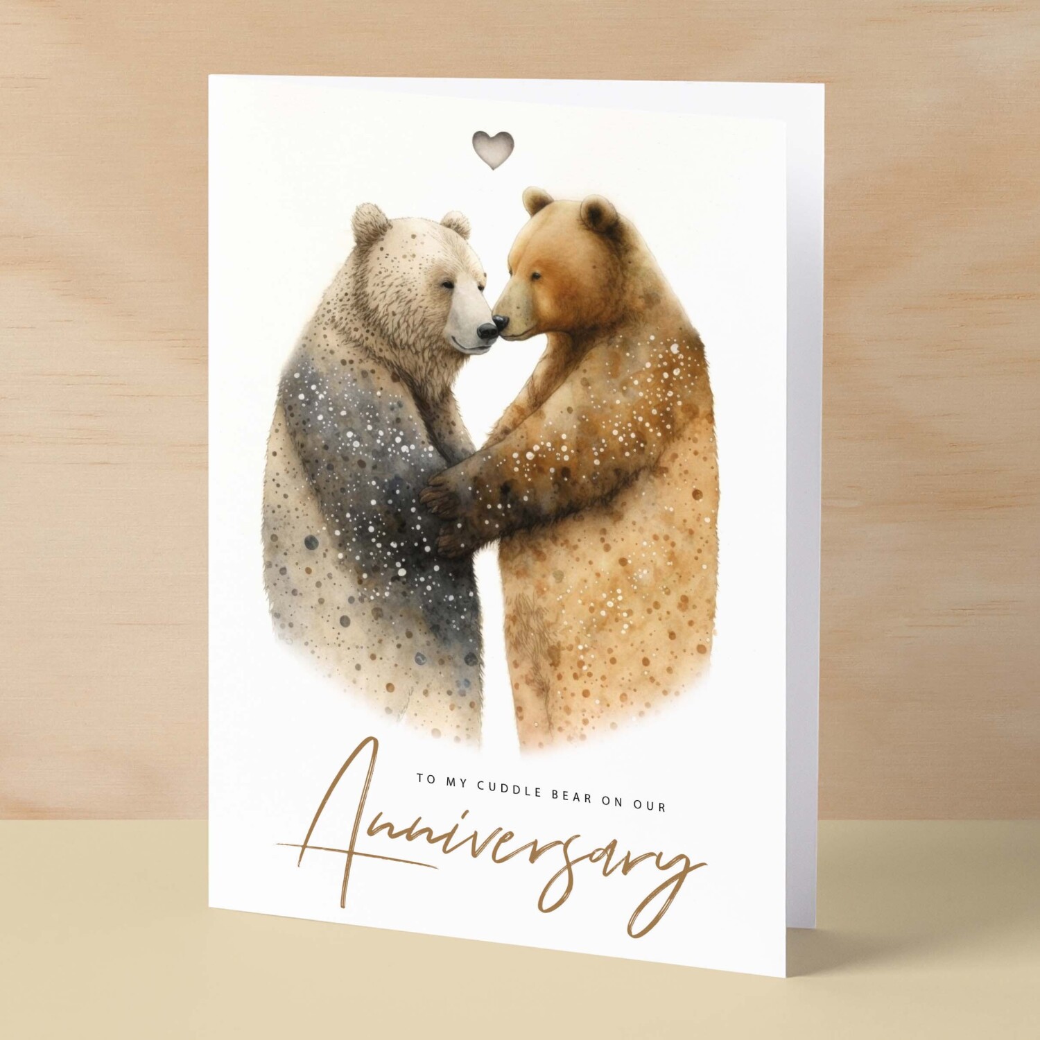 Anniversary Card For Wife Card for Anniversary Card For Husband Cute Bears Anniversary Card For Boyfriend or Girlfriend - Small (4x6) / Blank Message