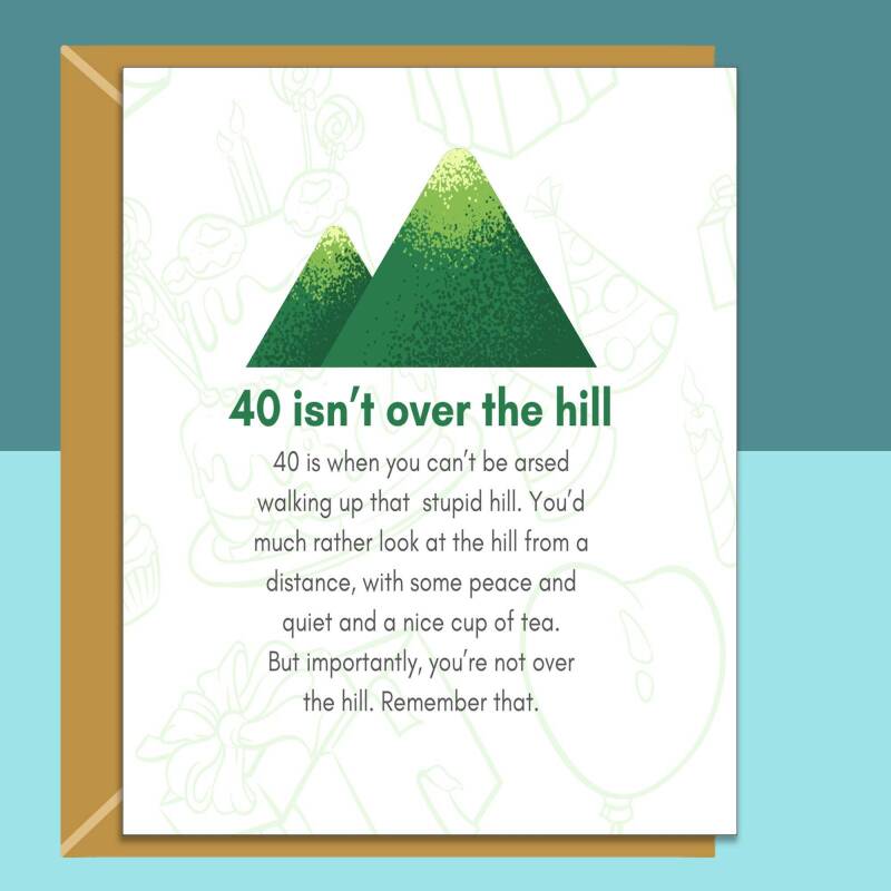 Funny 40th Birthday Card - Personalised inside if required - For Him or For Her - Perfect greetings card for someone turning 40 years old - Blank inside - Small