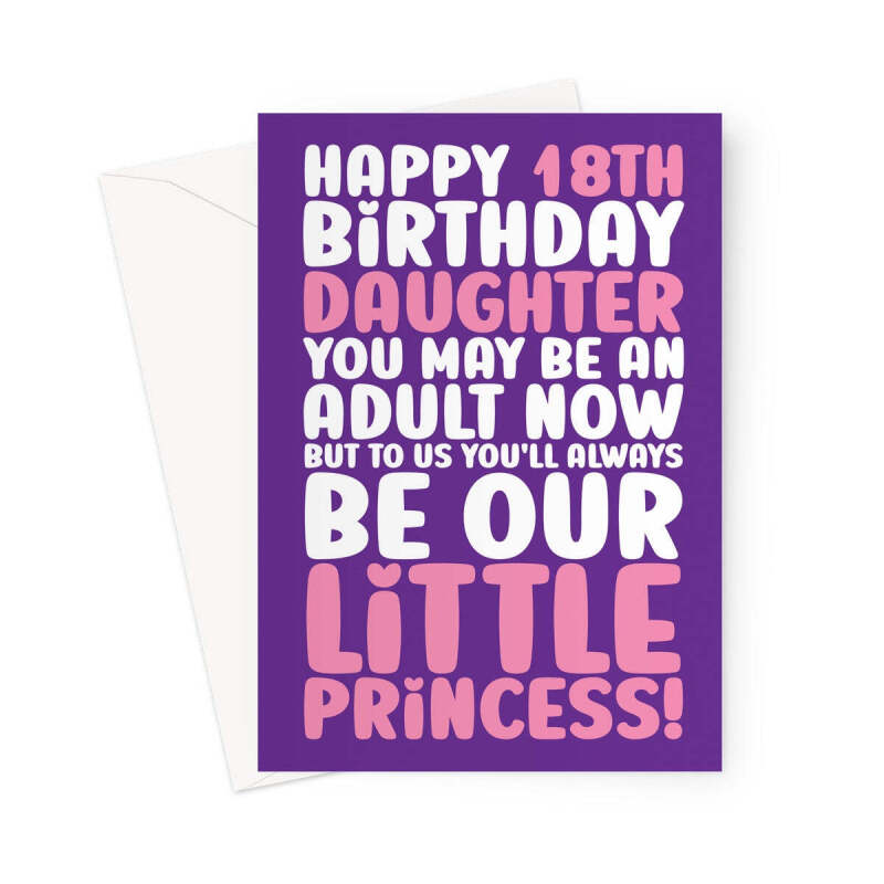 18th Birthday Card For Daughter - Princess - A5 Portrait - 1 Card