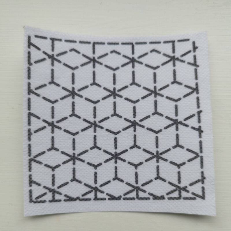Square Washable Sashiko Transfers | Removable Mending Transfers