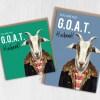 Greatest of All Time (G.O.A.T) Valentines card for wife, husband, girlfriend, boyfriend, partner (Animalyser) (Size A6/A5/A4/Square 6x6") - A6: Single card - Blue