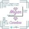 Custom Diamond Name Stickers in Holographic Vinyl - 1