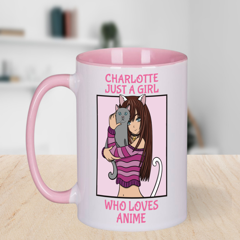 Personalised Anime Girl Tea & Coffee Mug - Just A Girl Who Loves Anime - Default Title