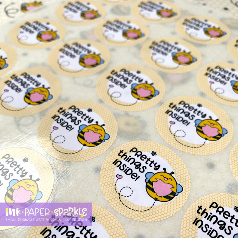 ChubbiBumble Bee Round Stickers - Matt - Pretty Things Inside