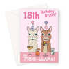 Funny 18th Birthday Card For Woman - Llama Pun - A5 Portrait - 1 Card