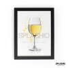 WHITE WINE  Splatter Art Print, High Gloss Print, Splash Art, Home Decor, Bar Custom Drink Art Cocktails - A6
