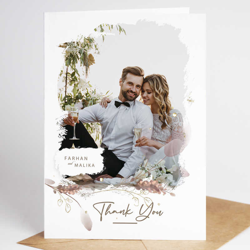 Thank You Wedding Cards | Personalised Photo Wedding Thank You Cards Personalised Thank You Card From Bride and Groom | Wedding Photo Card - A6 - 4.1" x 5.8"