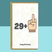 Funny 30th Birthday Card - Cheeky 29+1 for him or for her - 30 years old - Can be personalised inside - Customisable Card