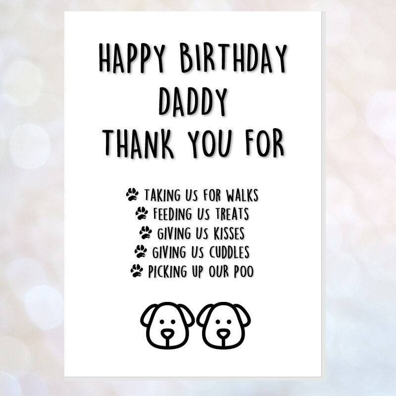 birthday card from the dogs, card from the dogs, funny dog card, dad, mummy, daddy, brother, sister, thank you for everything walks treats - MUMMY