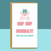 Personalised Hip Replacement - Get Well Soon Card - Recovery - For him or for her - Ideal funny Card for someone recovering from hip surgery