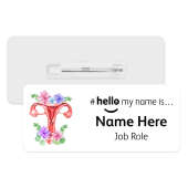#hello my name is... Name Badge - Floral Uterus