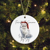 Ceramic Kitten/Cat Persian Pun Christmas Tree Decoration