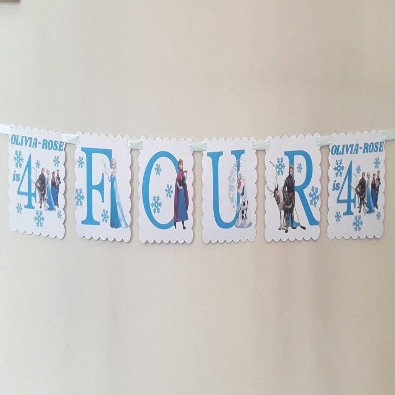 Handmade Frozen Inspired Banner,ANY AGE Frozen Party,Frozen Inspired Bunting - 3