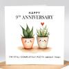 9 Year Anniversary Card For Husband, Wife 9th Anniversary Card, Happy 9th anniversary 9 year Card Funny Greeting Card wife husband