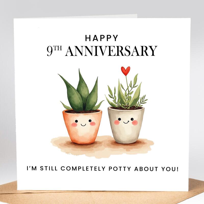 9 Year Anniversary Card For Husband, Wife 9th Anniversary Card, Happy 9th anniversary 9 year Card Funny Greeting Card wife husband