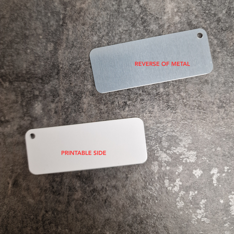 Sublimation Aluminium Keyring Blanks - White 0.7mm pack of 50