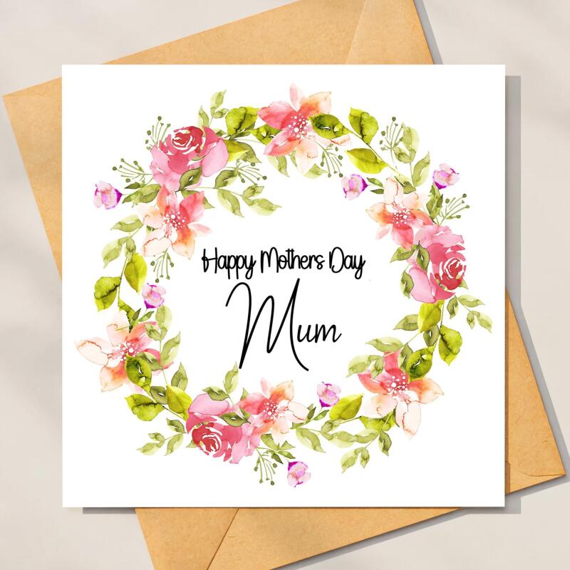 Mothers Day Card Floral Mothers Day / Card for Mum / Card for Mother / Floral Mothers Day Card Mum /