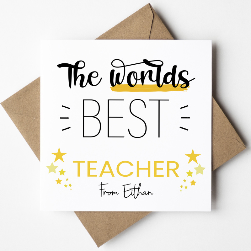 Teacher Card - The World's Best Teacher, Personalised