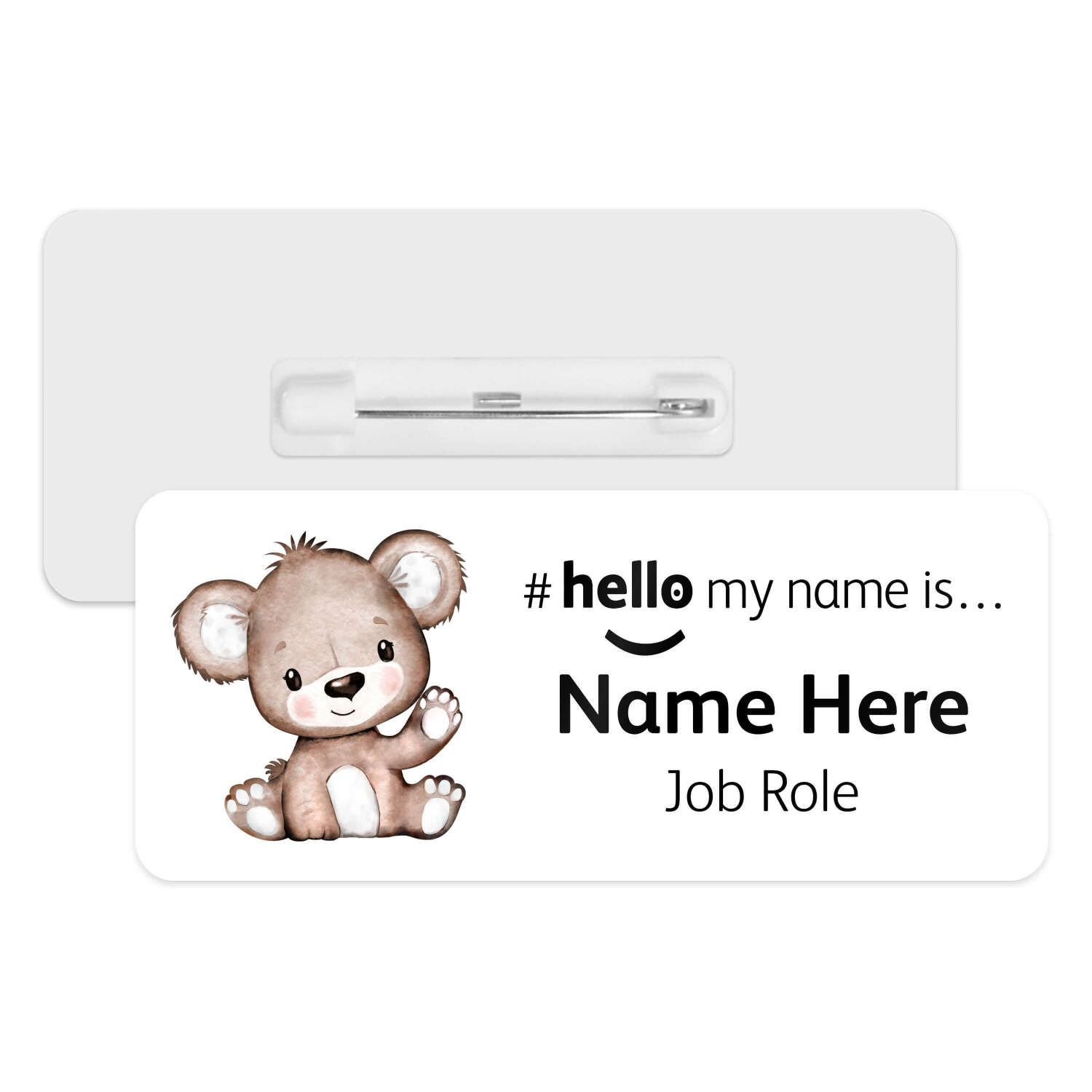 #hello my name is... Name Badge - Cute Brown Bear