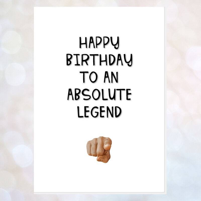 rude friend birthday card, funny card, offensive card, obscene, card for best friend, motherf*cker, c*nt, f*cking legend, absolute legend - FUCKING LEGEND