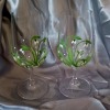 Hand Painted Snowdrop Port or Small Wine Glasses