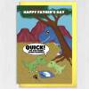 Quick! Do you think Daddysaurus? Funny, dinosaur, dino, T-Rex, Tyrannosaurus Rex Father’s Day card for Dad, father, daddy (Size A6/A5/A4) - A6: Single card