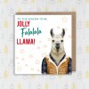 Tis the season to be jolly, Falalala Llama animal in clothes Christmas, Holidays, Xmas, festive card (Animalyser) Size A6/A5/A4/Square 6x6" - A6: Single card