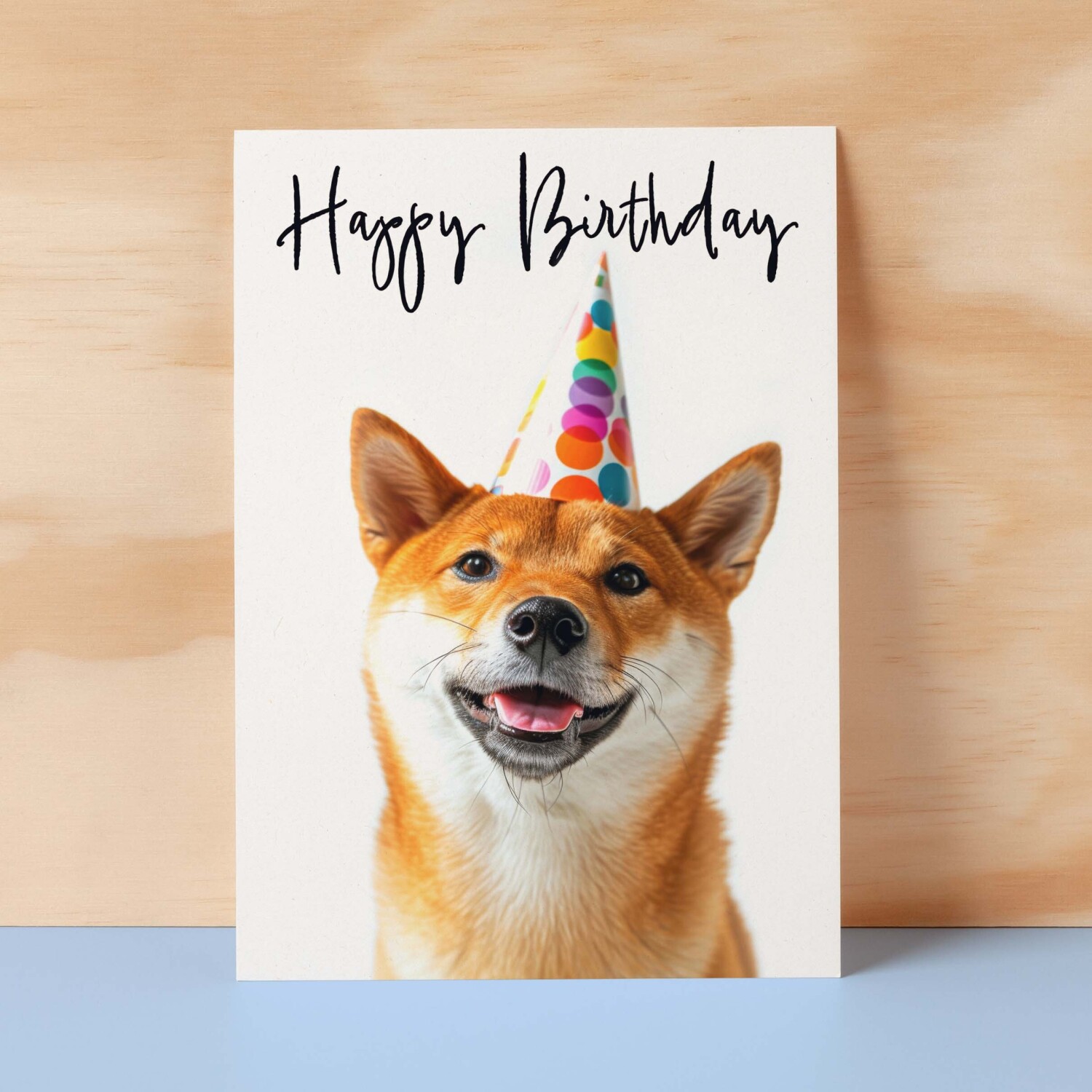 Birthday Card For Her Card For Friend Mum or Sister Birthday Card For Him Brother Dad Happy Birthday Card of Shiba Inu Dog Fun Birthday Card - Small (4x6) / Blank Message