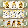 Adorable Gnome Mugs with Sunflower and Bee Design - Honeycomb