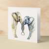 Anniversary or Valentine's Day Card For Wife Anniversary Card For Husband Boyfriend or Girlfriend Valentines Card For Him or Her Elephants - Square (6x6) / Blank Message