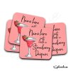 STRAWBERRY DAIQUIRI Set of 4 Coasters Cocktail Coasters, Personalised, Fathers Day gift, Secret Santa, Birthday Gift, Home Bar. Cocktails