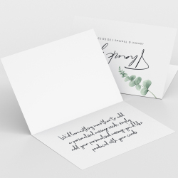 Thank You Eucalyptus Wedding Cards - A6 - 4.1" x 5.8"
