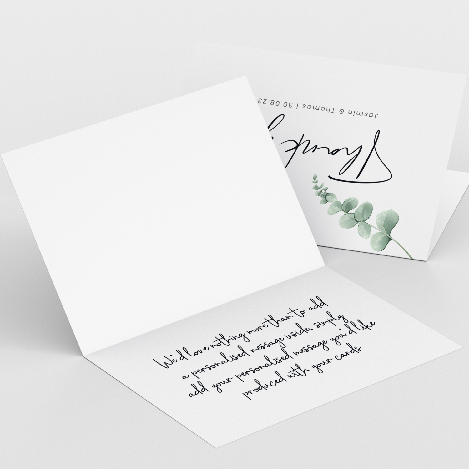 Thank You Eucalyptus Wedding Cards - A6 - 4.1" x 5.8"