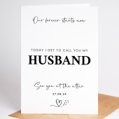 Wedding Day Card To my husband to be card, Card for groom